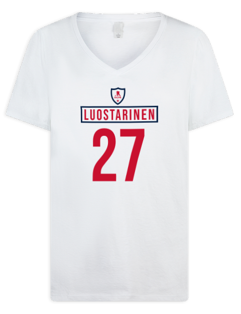 Home Jersey Eetu Luostarinen Premium Ladies V-Neck T-Shirt | Swagsta