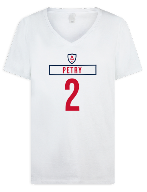 Home Jersey Jeff Petry Premium Ladies V-Neck T-Shirt | Swagsta
