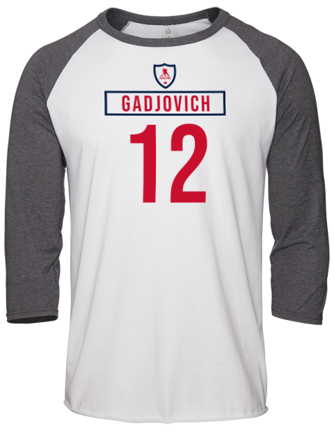 Home Jersey Jonah Gadjovich Unisex Premium Three-Quarter Raglan T-Shirt | Swagsta