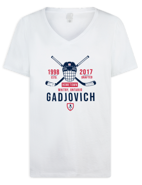 Classic Heritage Jonah Gadjovich Premium Ladies V-Neck T-Shirt | Swagsta