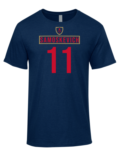 Away Jersey Mackie Samoskevich Premium Ring-Spun Cotton Unisex T-Shirt | Swagsta