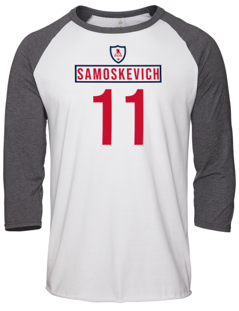 Home Jersey Mackie Samoskevich Unisex Premium Three-Quarter Raglan T-Shirt | Swagsta