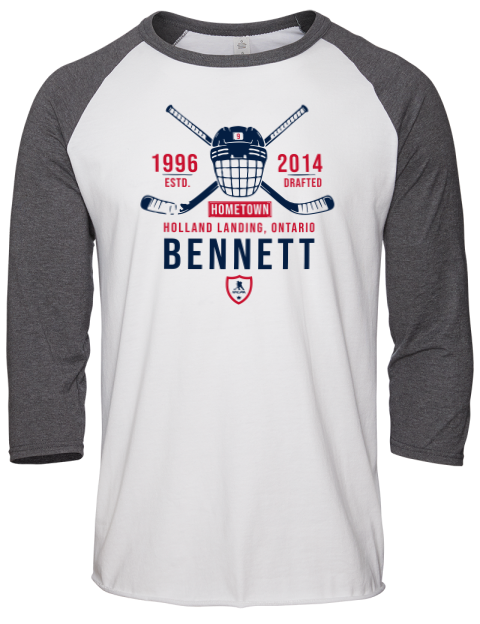 Classic Heritage Sam Bennett Unisex Premium Three-Quarter Raglan T-Shirt | Swagsta