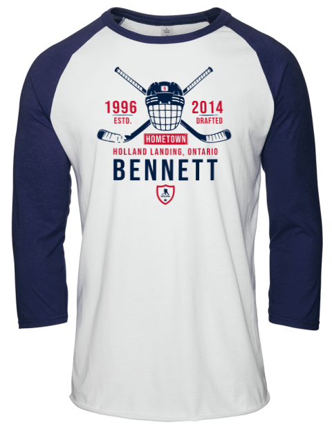 Classic Heritage Sam Bennett Unisex Premium Three-Quarter Raglan T-Shirt | Swagsta
