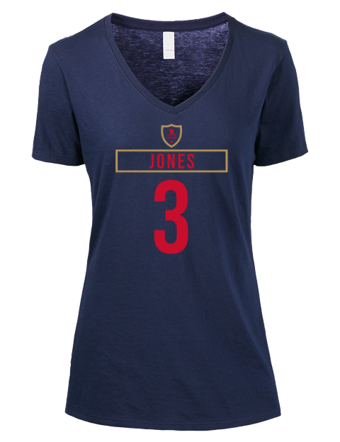 Away Jersey Seth Jones Premium Ladies V-Neck T-Shirt | Swagsta