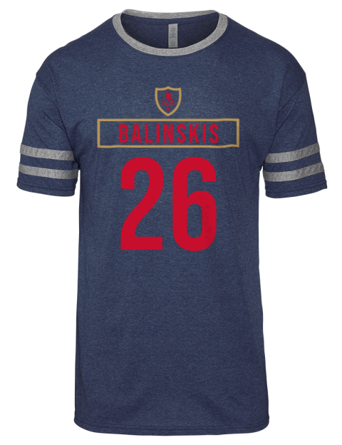 Away Jersey Uvis Balinskis Men's Tri-Blend T-Shirt | Swagsta