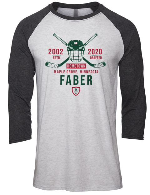 Classic Heritage Brock Faber Unisex Premium Three-Quarter Raglan T-Shirt | Swagsta