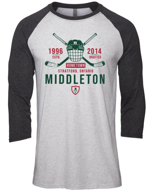 Classic Heritage Jacob Middleton Unisex Premium Three-Quarter Raglan T-Shirt | Swagsta