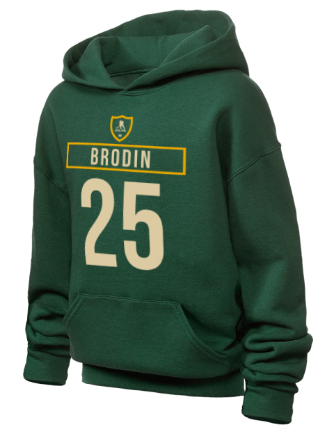 Away Jersey Jonas Brodin Youth Hooded Sweatshirt | Swagsta