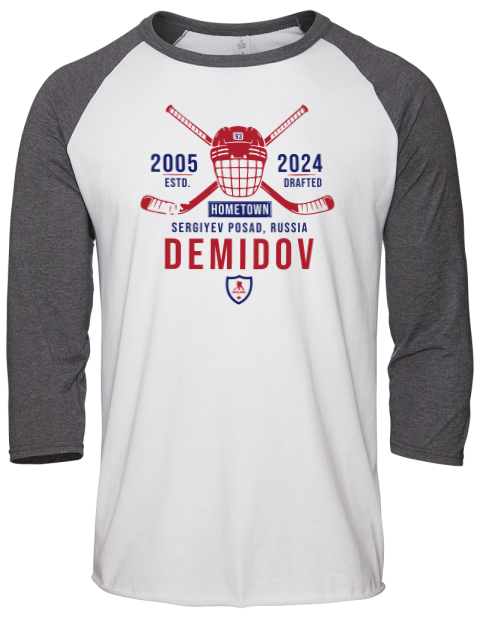 Classic Heritage Ivan Demidov Unisex Premium Three-Quarter Raglan T-Shirt | Swagsta