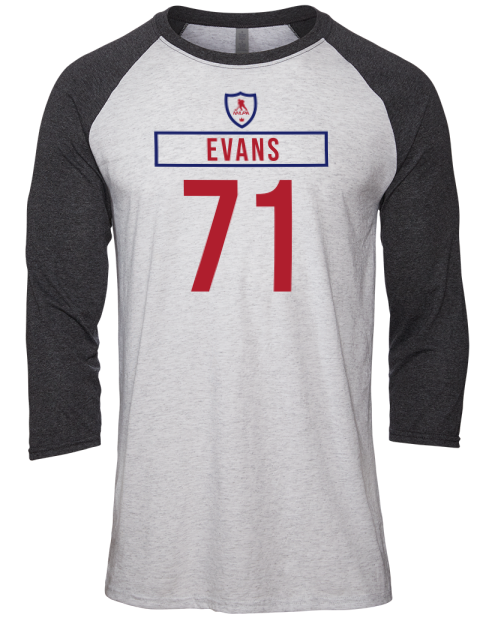 Home Jersey Jake Evans Unisex Premium Three-Quarter Raglan T-Shirt | Swagsta