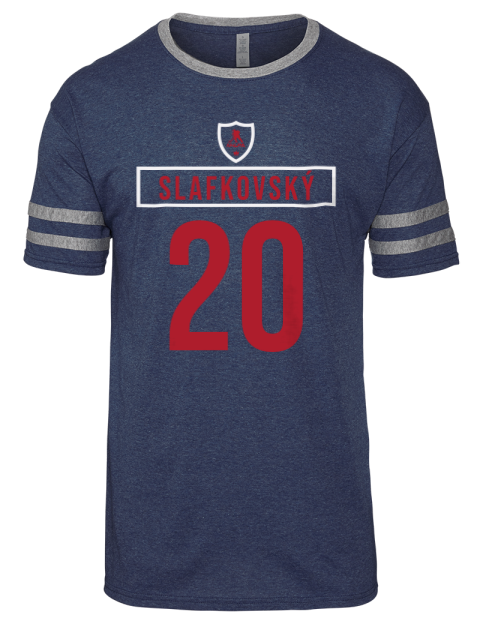 Away Jersey Juraj Slafkovsky Men's Tri-Blend T-Shirt | Swagsta