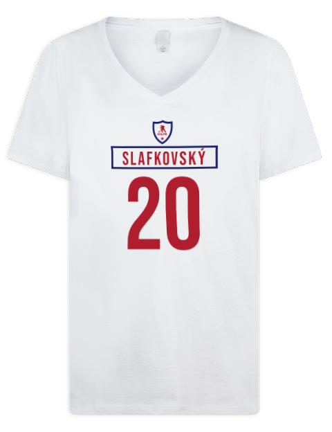 Home Jersey Juraj Slafkovsky Premium Ladies V-Neck T-Shirt | Swagsta