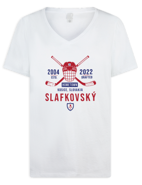 Classic Heritage Juraj Slafkovsky Premium Ladies V-Neck T-Shirt | Swagsta
