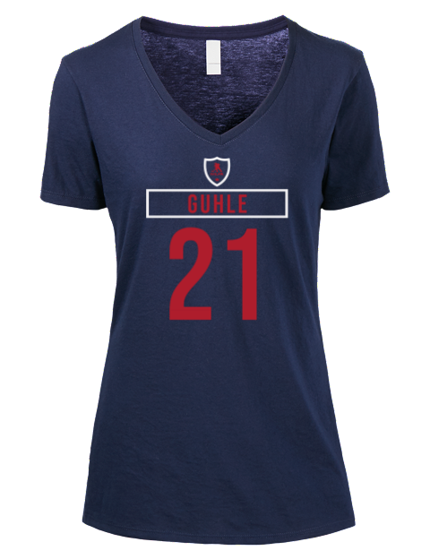 Away Jersey Kaiden Guhle Premium Ladies V-Neck T-Shirt | Swagsta
