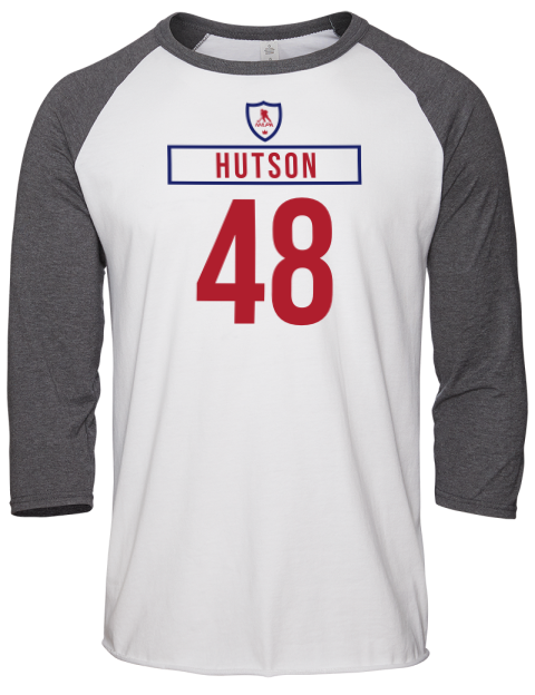 Home Jersey Lane Hutson Unisex Premium Three-Quarter Raglan T-Shirt | Swagsta