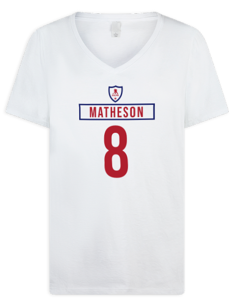 Home Jersey Michael Matheson Premium Ladies V-Neck T-Shirt | Swagsta