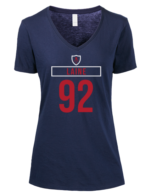 Away Jersey Patrik Laine Premium Ladies V-Neck T-Shirt | Swagsta