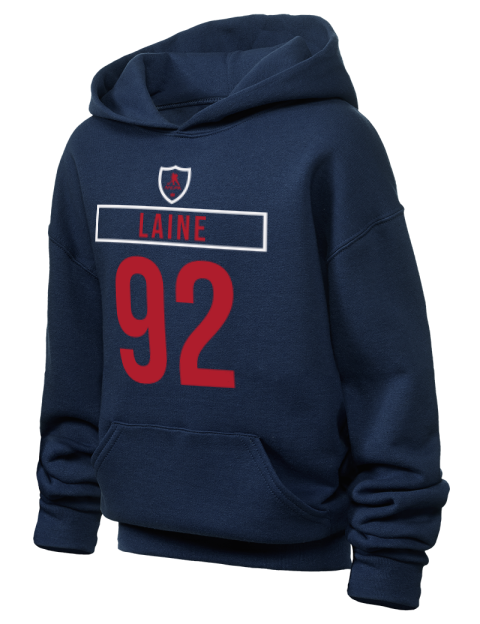 Away Jersey Patrik Laine Youth Hooded Sweatshirt | Swagsta