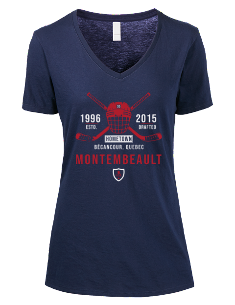 Heritage Samuel Montembeault Premium Ladies V-Neck T-Shirt | Swagsta