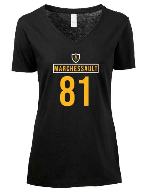 Away Jersey Jonathan Marchessault Premium Ladies V-Neck T-Shirt | Swagsta