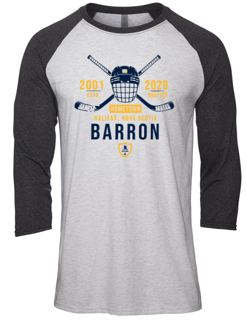 Classic Heritage Justin Barron Unisex Premium Three-Quarter Raglan T-Shirt | Swagsta