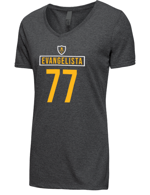 Away Jersey Luke Evangelista Premium Ladies V-Neck T-Shirt | Swagsta