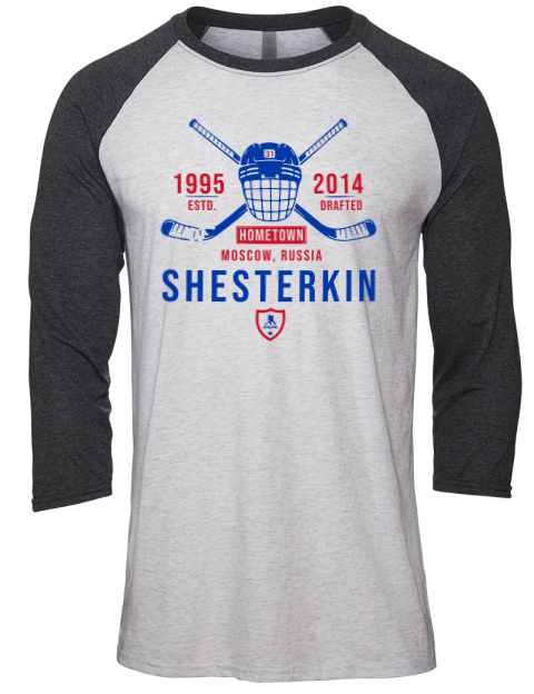 Classic Heritage Igor Shesterkin Unisex Premium Three-Quarter Raglan T-Shirt | Swagsta