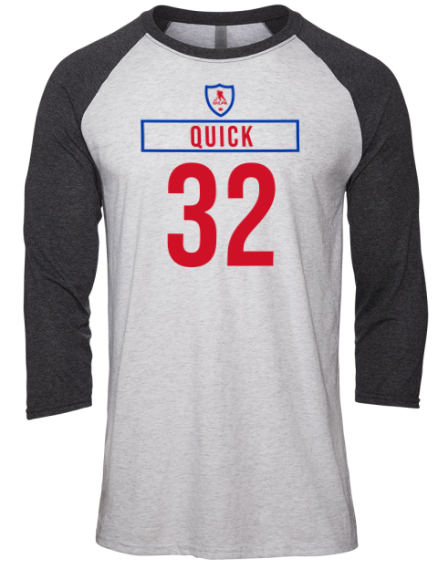 Home Jersey Jonathan Quick Unisex Premium Three-Quarter Raglan T-Shirt | Swagsta