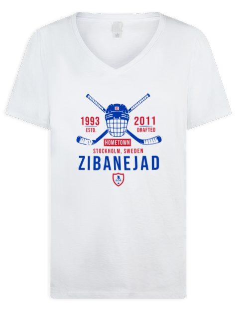 Classic Heritage Mika Zibanejad Premium Ladies V-Neck T-Shirt | Swagsta