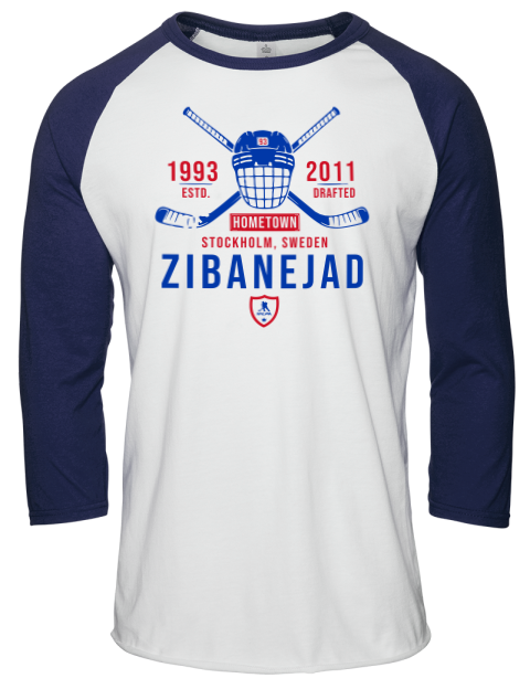 Classic Heritage Mika Zibanejad Unisex Premium Three-Quarter Raglan T-Shirt | Swagsta