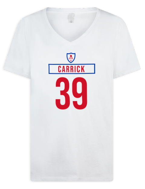 Home Jersey Sam Carrick Premium Ladies V-Neck T-Shirt | Swagsta