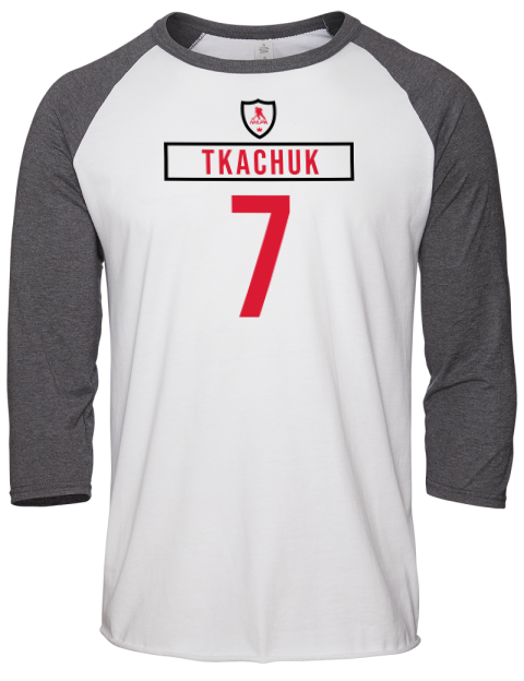 Home Jersey Braeden Tkachuk Unisex Premium Three-Quarter Raglan T-Shirt | Swagsta