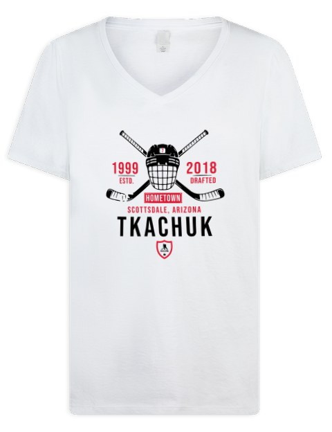 Classic Heritage Braeden Tkachuk Premium Ladies V-Neck T-Shirt | Swagsta