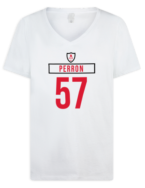 Home Jersey David Perron Premium Ladies V-Neck T-Shirt | Swagsta