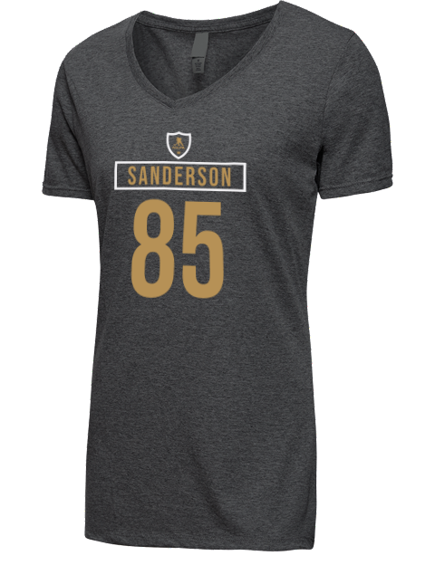 Away Jersey Jake Sanderson Premium Ladies V-Neck T-Shirt | Swagsta