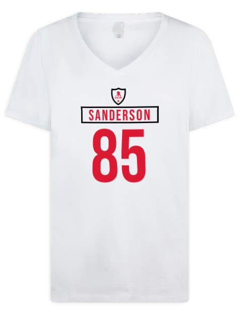 Home Jersey Jake Sanderson Premium Ladies V-Neck T-Shirt | Swagsta