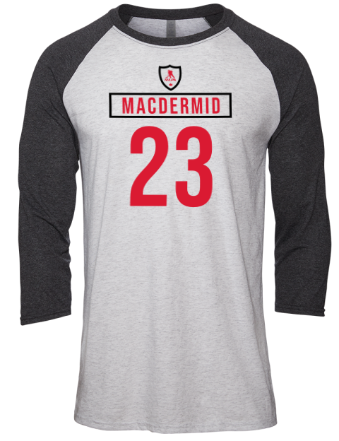 Home Jersey Kurtis Macdermid Unisex Premium Three-Quarter Raglan T-Shirt | Swagsta