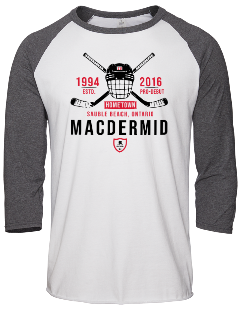 Classic Heritage Kurtis Macdermid Unisex Premium Three-Quarter Raglan T-Shirt | Swagsta