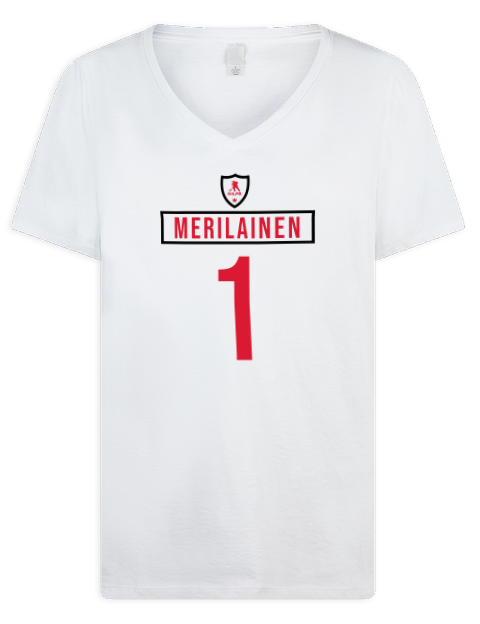 Home Jersey Leevi Merilainen Premium Ladies V-Neck T-Shirt | Swagsta
