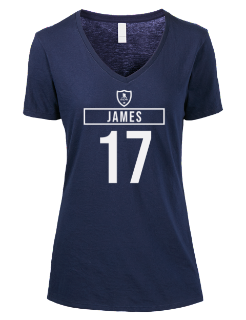 Away Jersey Dominic James Premium Ladies V-Neck T-Shirt | Swagsta