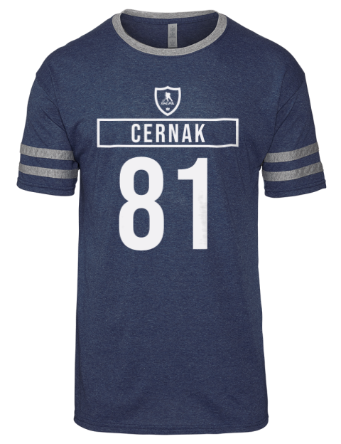 Away Jersey Erik Cernak Men's Tri-Blend T-Shirt | Swagsta