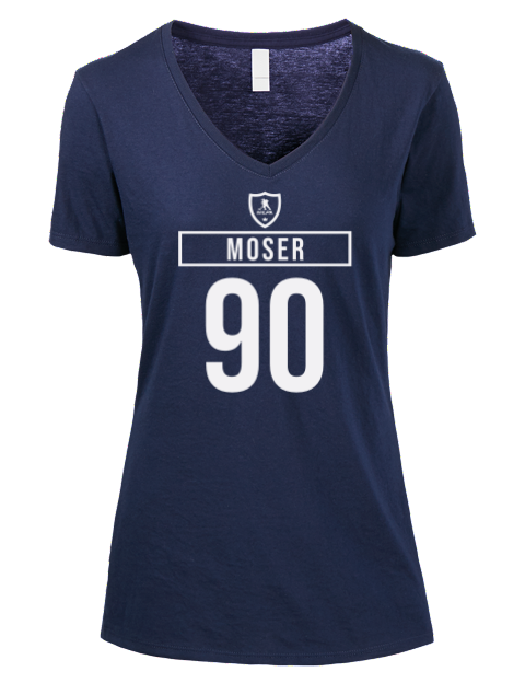 Away Jersey JJ Moser Premium Ladies V-Neck T-Shirt | Swagsta