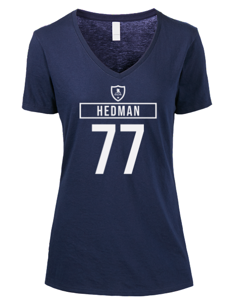 Away Jersey Victor Hedman Premium Ladies V-Neck T-Shirt | Swagsta