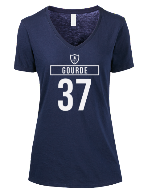 Away Jersey Yanni Gourde Premium Ladies V-Neck T-Shirt | Swagsta