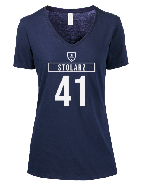 Away Jersey Anthony Stolarz Premium Ladies V-Neck T-Shirt | Swagsta