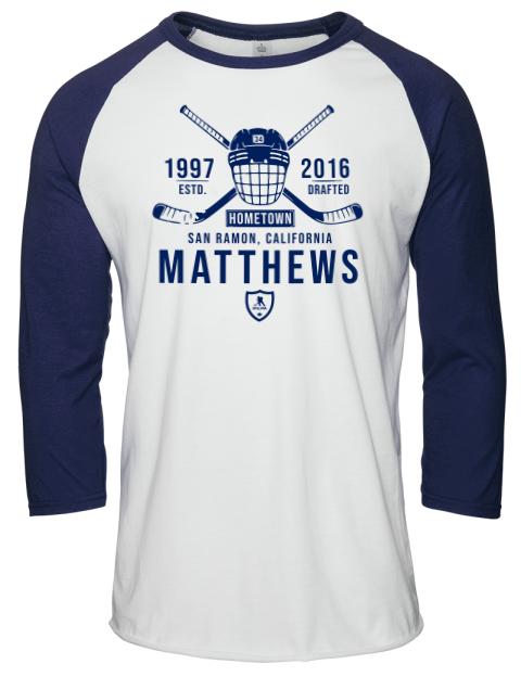 Classic Heritage Auston Matthews Unisex Premium Three-Quarter Raglan T-Shirt | Swagsta