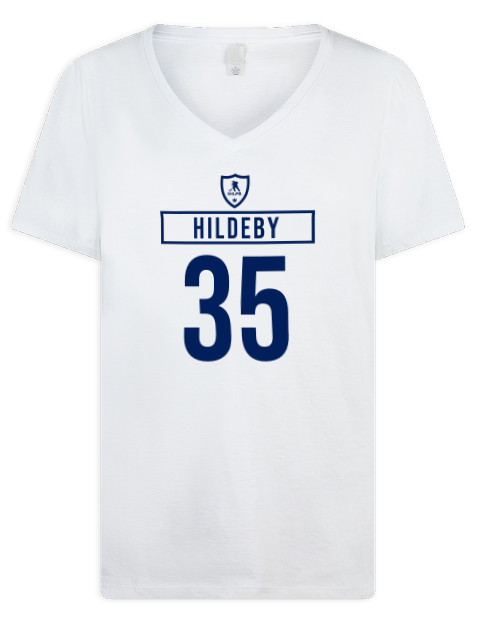 Home Jersey Dennis Hildeby Premium Ladies V-Neck T-Shirt | Swagsta