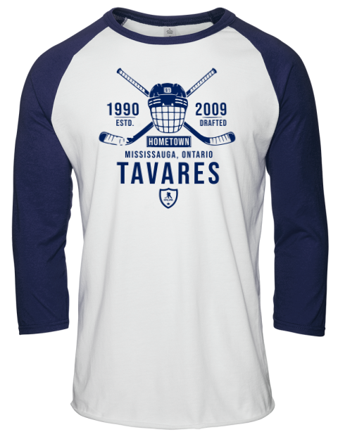 Classic Heritage John Tavares Unisex Premium Three-Quarter Raglan T-Shirt | Swagsta