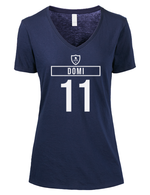 Away Jersey Max Domi Premium Ladies V-Neck T-Shirt | Swagsta